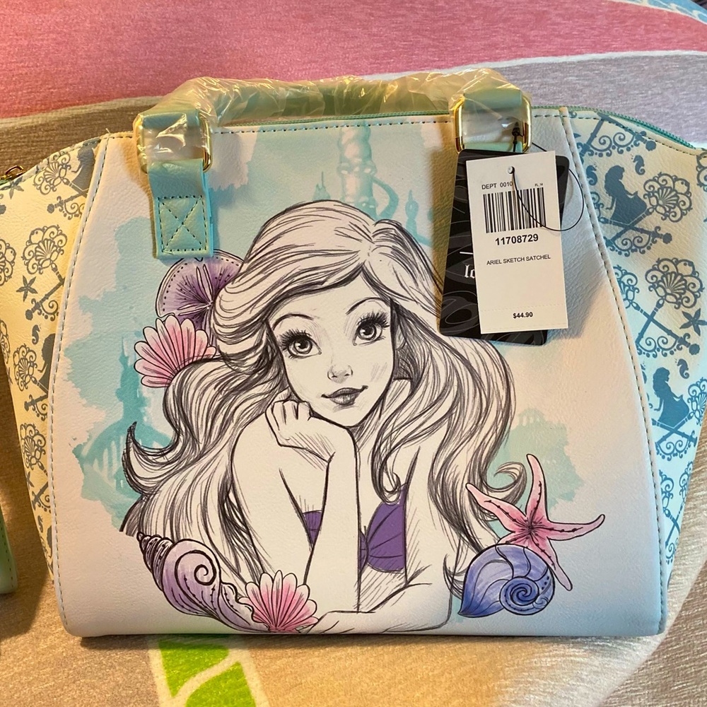 Disney Loungefly Little Mermaid Ariel Watercolor Satchel - Picture 5 of 13
